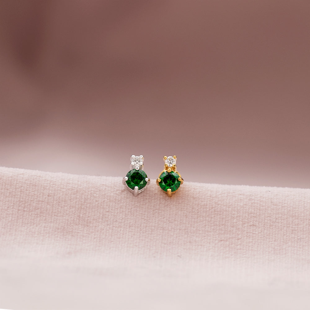 Colored Stone & Cubic Zirconia Earrings